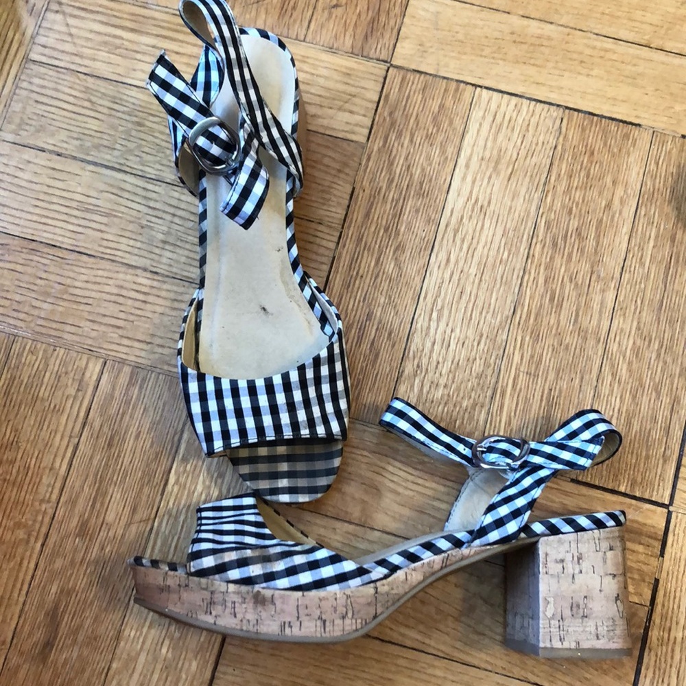 WORN ONCE Chinese Laundry Gingham Heels sz10